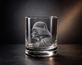 Sci Fi Engraved Whiskey Glass, Galactic Inspired Rocks Glass, Personalized Space Movie Tumbler, Laser Engraved Gift for Him