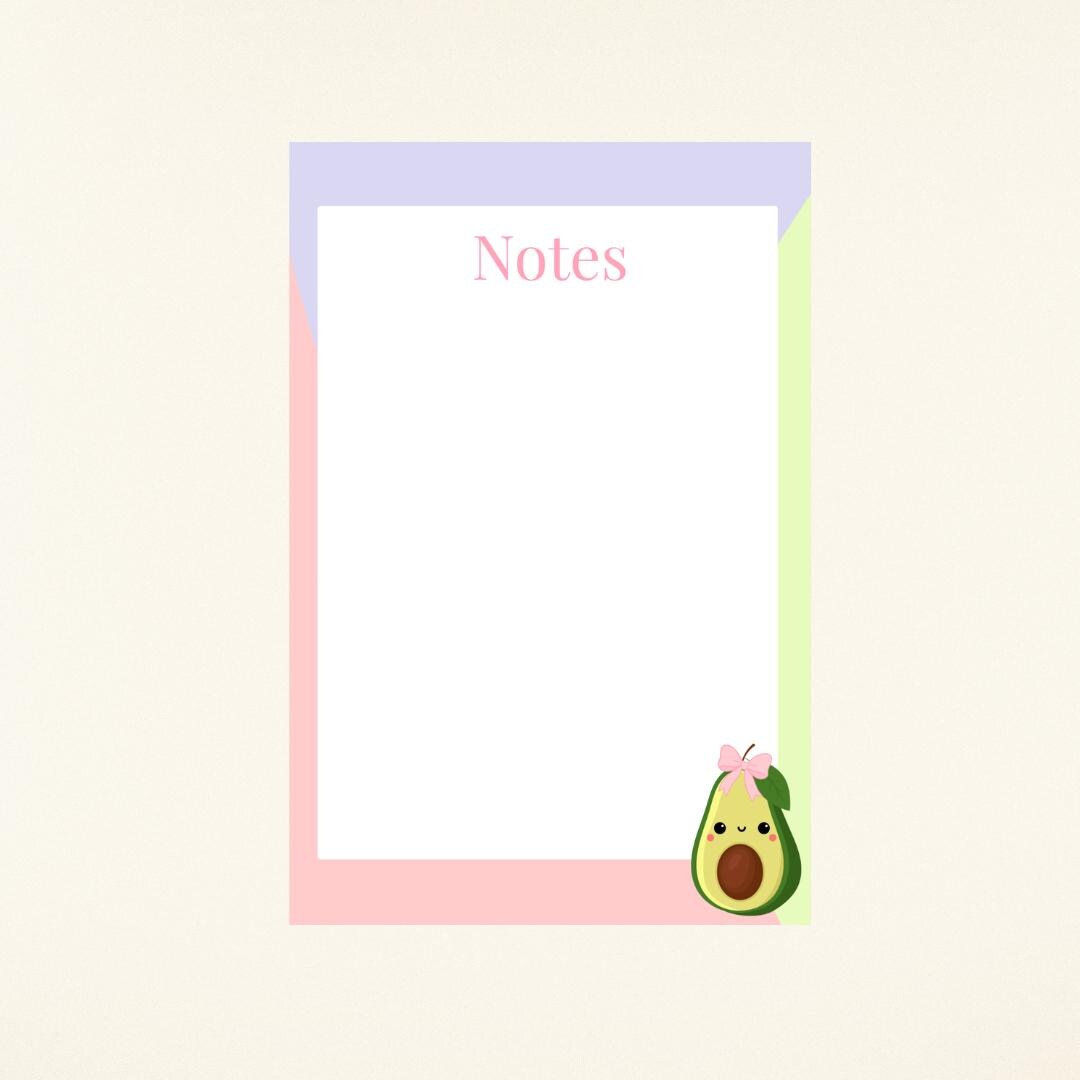 Miss Avocado Pastel Notepad - Etsy