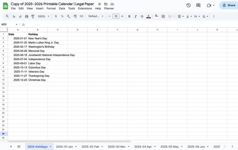 Legal Calendar Examples Printable Calendar: Legal Size Spreadsheet Template (8.5x14) (digital ...