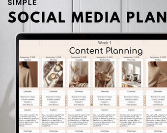Social Media Content Calendar: Google Sheets Planner (Digital Download)