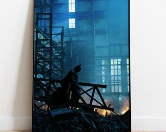 Póster minimalista de la película El Caballero de la Noche / Arte cinematográfico de Christopher Nolan / Papel mate premium de 200 g/m² / Decoración de pared cinematográfica / Regalo