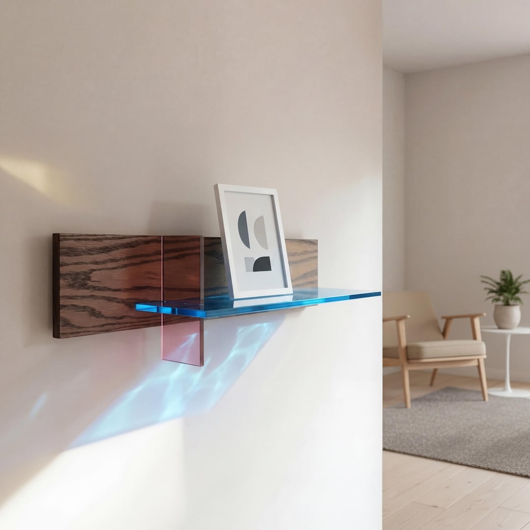 Designer Floating Wood Shelf – Modern Walnut Wall Shelf - Etsy