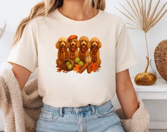 Doddle Thanksgiving-hondenT-shirt, herfstpompoenontwerp