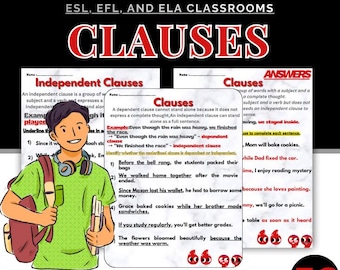 Cuaderno de ejercicios de cláusulas y oraciones complejas: práctica de cláusulas independientes y dependientes, escritura, combinación y estructura de oraciones