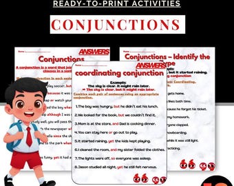 Cuaderno de ejercicios de conjunciones y oraciones compuestas - Práctica de escritura de 3.º a 6.º grado - FANBOYS y hojas de ejercicios de oraciones complejas