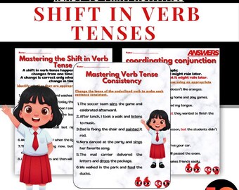 Práctica de tiempos verbales - Cuaderno de ejercicios de pasado, presente y futuro - Habilidades de alfabetización y escritura de 4.º a 7.º grado - Consistencia y cambios en los tiempos verbales