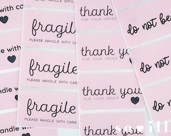 Small Business | YAY It's Here | Your Order is Here | Handle w/ Care | Fragile | Do Not Bend | Thank You for Your Order | Packaging Stickers