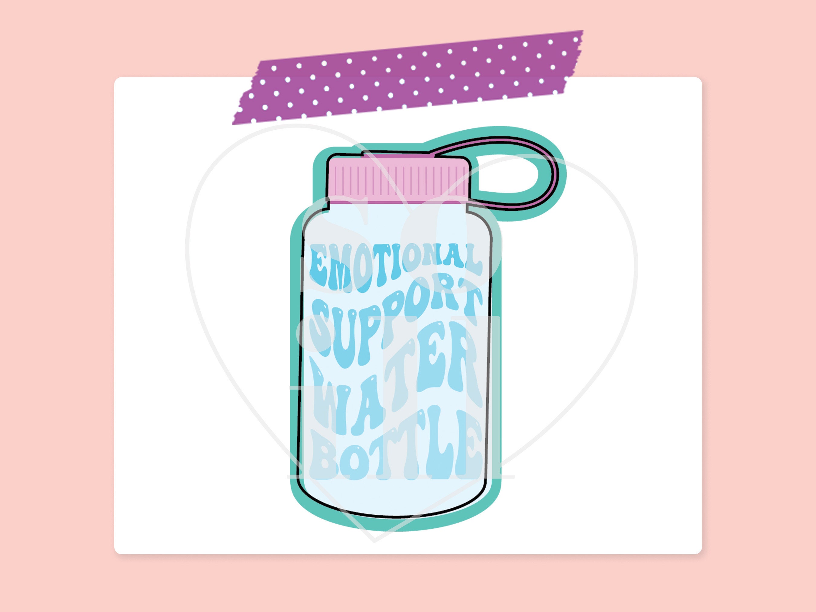 Emotional Support Water Bottle | Vinyl Sticker - Etsy