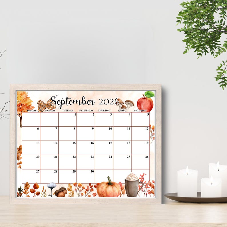 Editable September 2026 Calendar, PDF Editable, Printable Planner ...