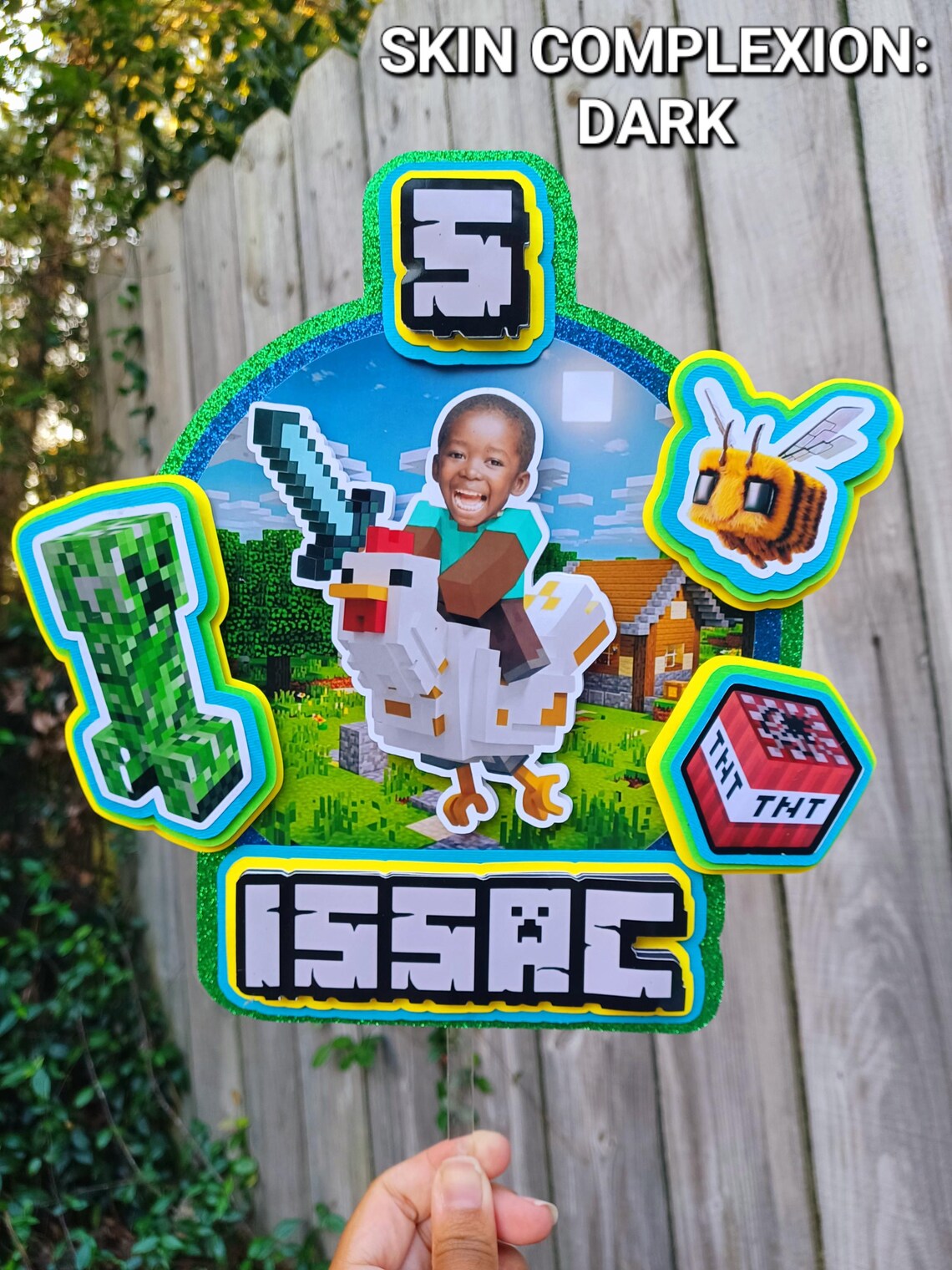 Lol Chicken Rider Custom Chicken Rider Cake Topper - Personalized Pixel Diamond Sword ...