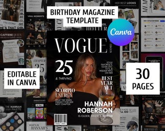 Canva Birthday Party Newspaper Template, Editable Newspaper Birthday, Large Newspaper, Birthday Newspaper For Photoshoot, 21st Bday Invite