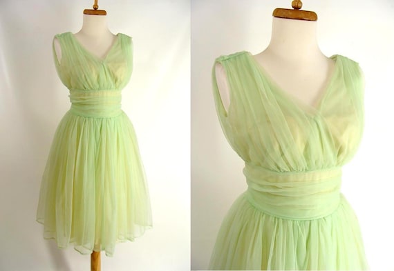 pale green chiffon dress
