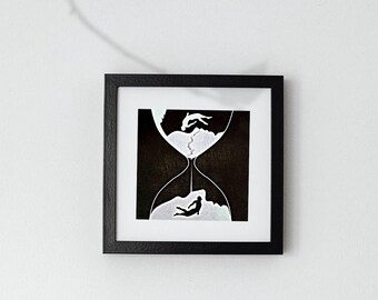 Surreal Hourglass Wall Art, Time Passing Digital Print, Modern Abstact Poster