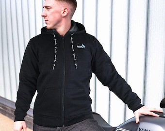 Single Layered Fleece Motorcycle Hoodie with Kevlar Blend