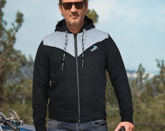 Motorcycle Kevlar Hoodie with CE Armor – Street Riding Protective Gear
