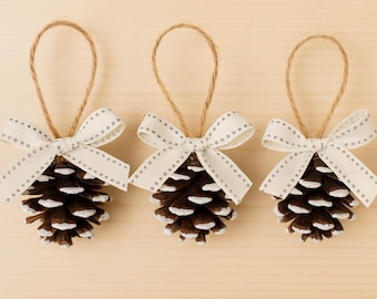 Rustic Pinecone Christmas Ornaments: Handmade Holiday Decor, Set of 3