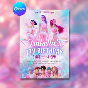 Kpop Demon Hunters Birthday Invitation