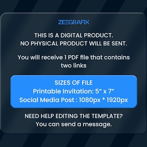 Kpop Demon Hunters Birthday Invitation canva template in tow size, 5x7in for print and email, 1080x1920 pxl for social media sharing