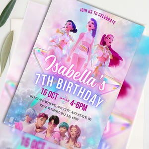 Kpop Demon Hunters Birthday Invitation