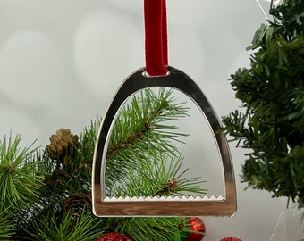 Horse Stirrup Irons Christmas Ornament Tack Hunter Jumper—Light Weight Acrylic