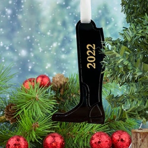 Equestrian Tall Boot Christmas Ornament Horse Tack