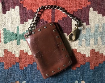 Vintage 1970s Harley Davidson Brown Leather Chain Wallet