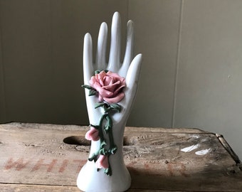 Vintage Porcelain Hand with Roses