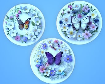 Ceramic Coasters - Butterfly Theme