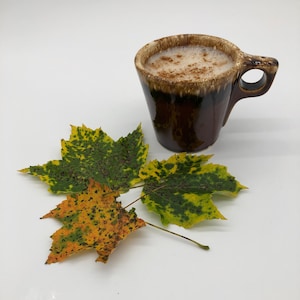 Hull Oven Proof Brown Drip Glaze Mugs