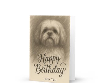 Whitman And Daughter Shih Tzu Geburtstagskarte – Premium-Karte Mit Business-Hund, 12,7 X 17,8 Cm