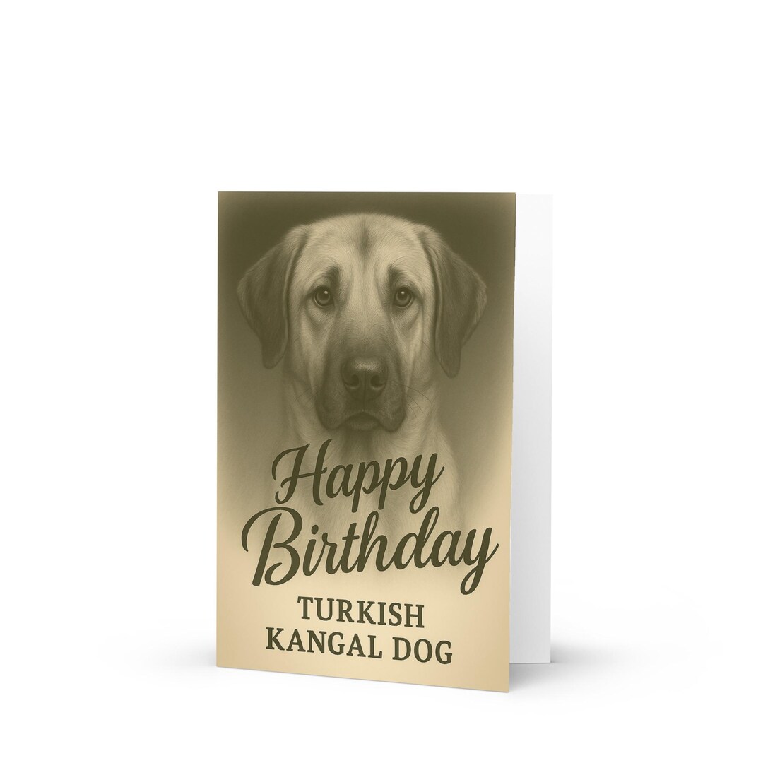 Kangle Happy Turkish Kangal Dog Happy Birthday Card | Guardian Dog Greeting Card ...