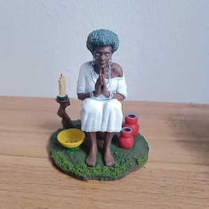 Old Black Miniature | Orisha | Afro-Brazilian | Umbanda | Candomble | 3D Printing | Hand-painted | Handmade | Religion | Orisha