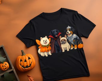 Halloween Dogs PNG Bundle: Spooky Horror Costume Puppy Clipart (2 PNG Set)