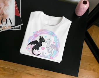 Toothless & Light Fury Clipart: Dragon Couple PNG Bundle (Digital Download)