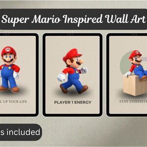 Super Mario Galaxy Inspired Wall Art, Minimalist Gaming Poster (Digital Download) image 1