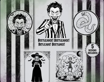 Beetlejuice SVG Bundle | Halloween Movie SVG | Lydia Deetz Clipart | Never Trust the Living SVG | Spooky Costume Design