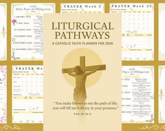 2026 Catholic Liturgical Planner (US) (Digital Download) | Calendar, Saints, Holy Days, Prayer Journal | Faith-Based Printable Planner