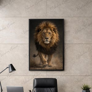 Quiet Determination – Lion Portrait | Wisdom Echoes Digital Wall Identity