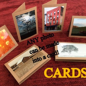 ¡Fotografías convertidas en tarjetas de felicitación en blanco!