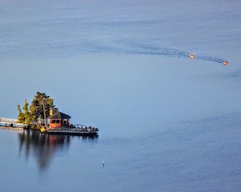 Rocky Point And Two Kayakers, ADK Photograph