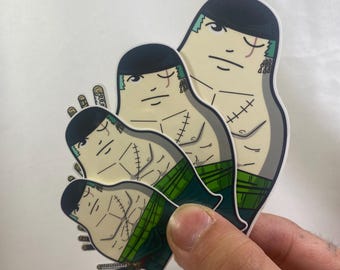 Zoro Anime Cute Chibi Nesting Doll Vinyl Sticker- One Piece