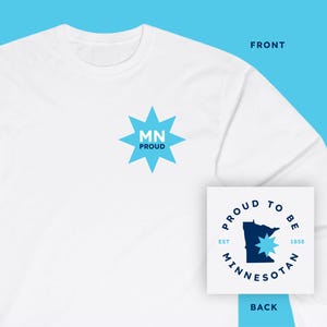 Proud to Be Minnesotan Long Sleeve T-Shirt | Minnesota Pride Shirt, MN State Outline & Flag Star, Unisex Long Sleeve Tee, Minnesota Gift