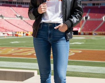 The Dynasty Bomber — One-of-One Kansas City Chiefs Vintage Faux Leather Jacket