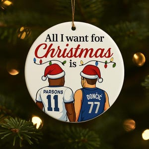 Ozdoba świąteczna Dallas Sports – prezent dla fanów Cowboys i Mavericks – świąteczna dekoracja choinkowa dla futbolu amerykańskiego i koszykówki