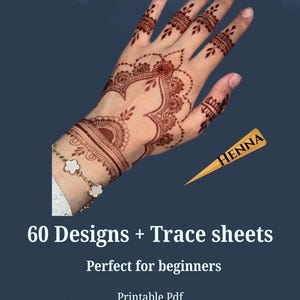 60 Henna Designs Practice Sheets | Traceable sheets| Arabic, South Asian Patterns (PDF Download)