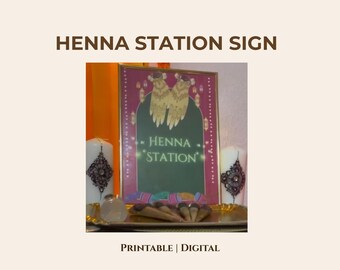 Henna-Stationszeichen | Henna Artist| Henna-Party | Mehndi Zeremonie (digitaler Download)