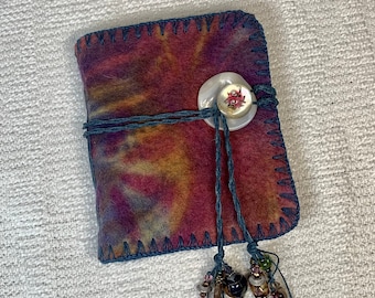 E1370 Abundance and Joy Journal - Handmade Wool Felt - Wrap Style