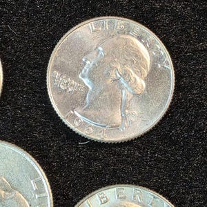 1964 P  Washington Quarters 90% Silver lot 10 coins
