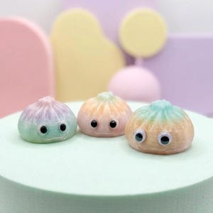 Leuchtender Dumpling-Schlüsselanhänger | 3D-gedruckter TPU-Bao-Bun-Taschenanhänger | Niedliches Fidget-Toy-Rucksackaccessoire | Kawaii-Dim-Sum-Geschenk