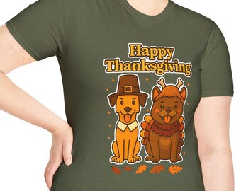 Thanksgiving dog lovers unisex t-shirt, Holiday Celebration Tee. Celebrating Thanksgiving in Style